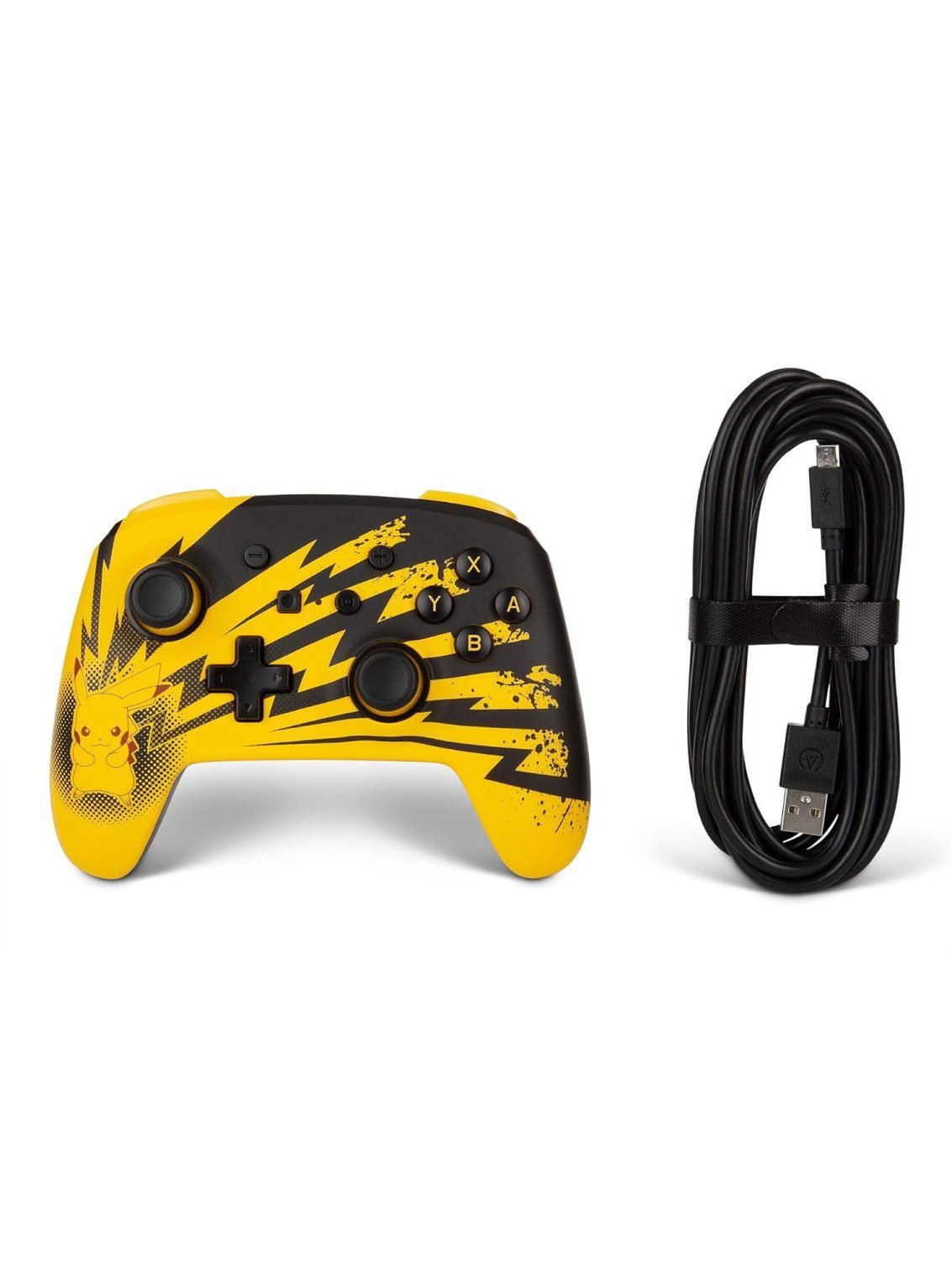 Pokemon Switch controller showing Pikachu lightning bolt artwork