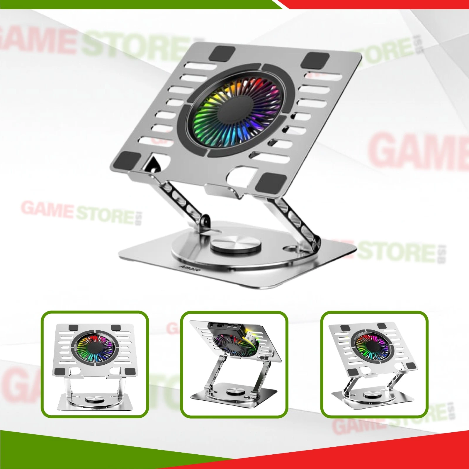 A525 Cooling Stand supporting a gaming laptop