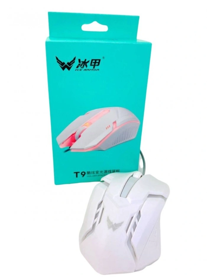 T9 LED wired gaming mouse with adjustable DPI and colorful backlight, best cheap gaming mouse price in Pakistan