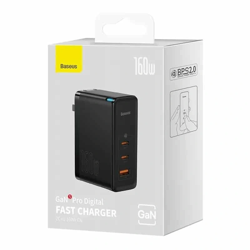 Baseus-GaN5-Pro-160W-Charger-EU-Black Baseus-Fast-Charger-2C-U-USB-C-Charger 