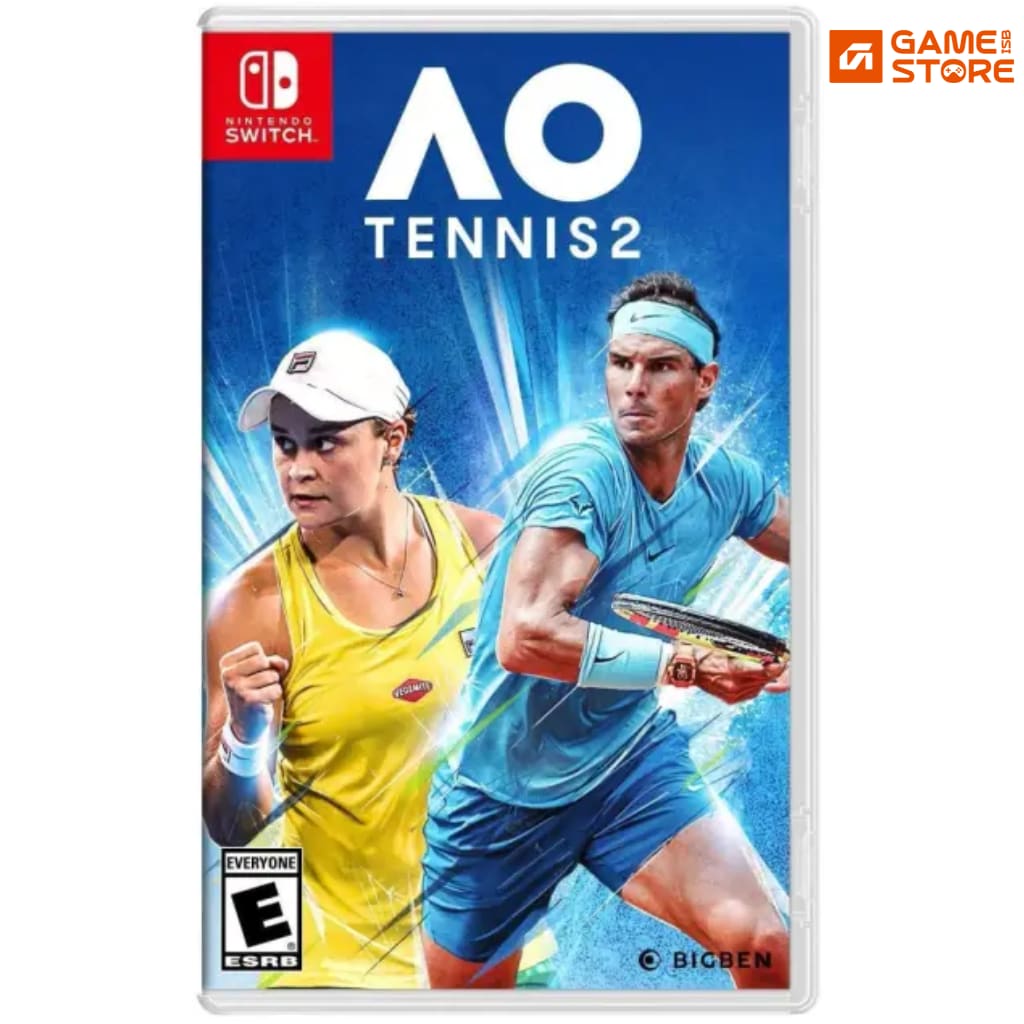 AO Tennis 2 Nintendo Switch game box showing a tennis player at the Australian Open court
