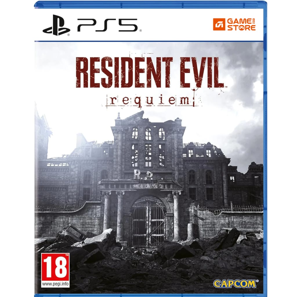 Resident Evil Requiem PS5 game cover - survival horror game featuring Grace Ashcroft and Leon S. Kennedy on PlayStation 5