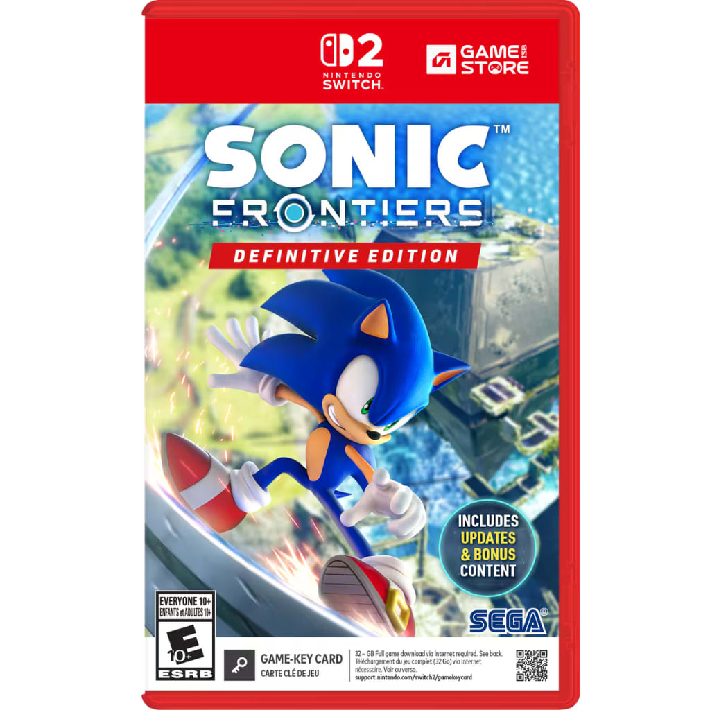 Sonic Frontiers Definitive Edition Switch 2 cover art with Sonic racing across Starfall Islands, Nintendo Switch 2 Sonic games in Pakistan