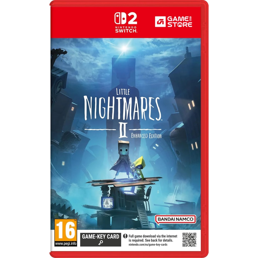 Little Nightmares II Enhanced Edition Switch 2 cover art with Mono and Six in the Pale City, Nintendo Switch 2 horror games in Pakistan