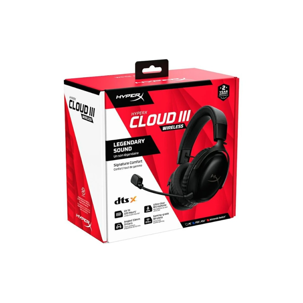 HyperX Cloud III wired gaming headset open box for PC, PS5, Xbox and Switch