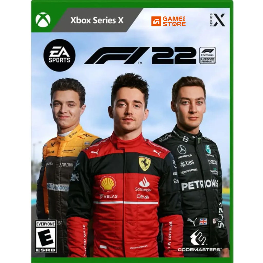 F1 22 Xbox Series X game cover featuring Formula 1 car