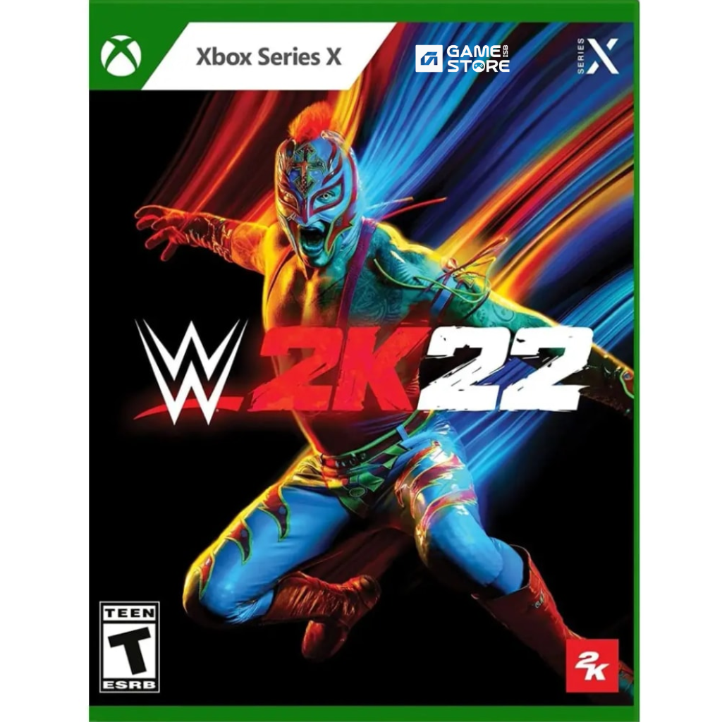 WWE 2K22 Xbox Series X game cover featuring Rey Mysterio