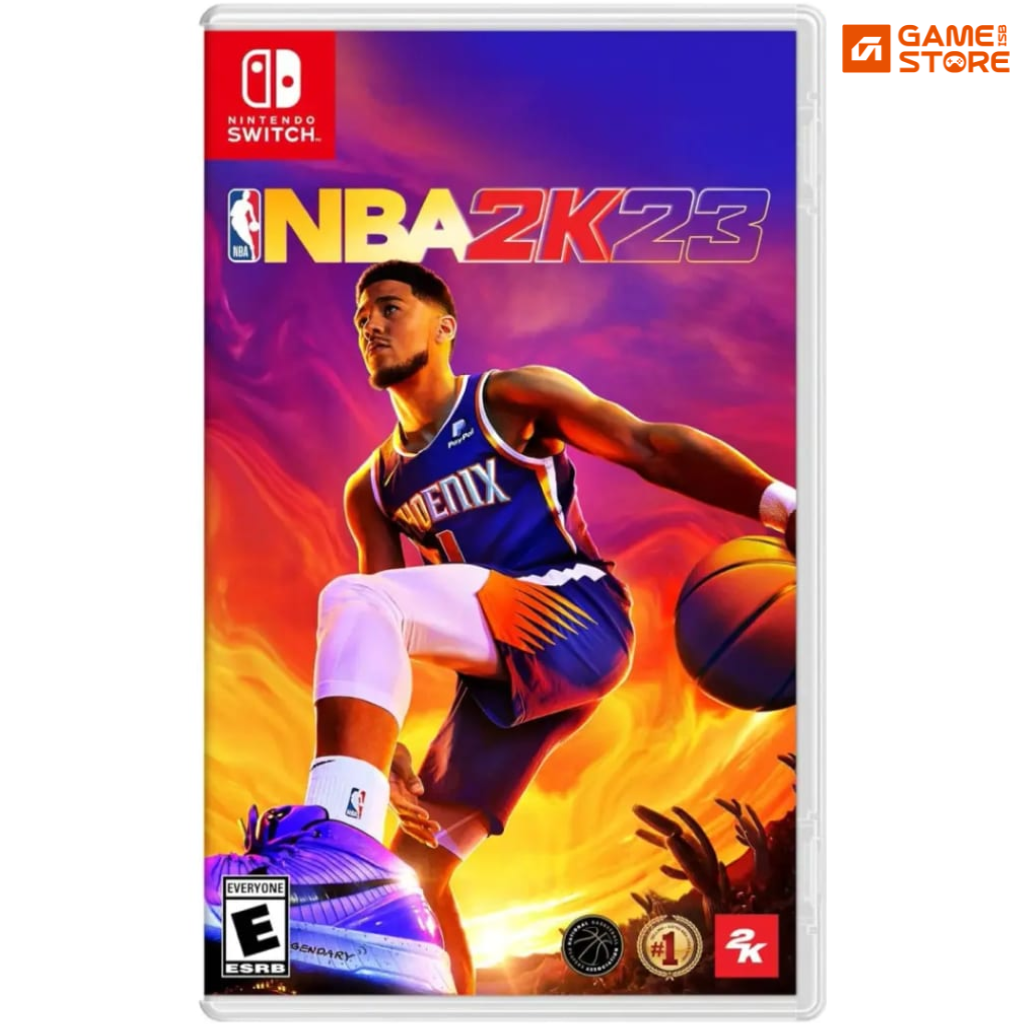 NBA 2K23 Nintendo Switch game box with Devin Booker on the cover in basketball action pose