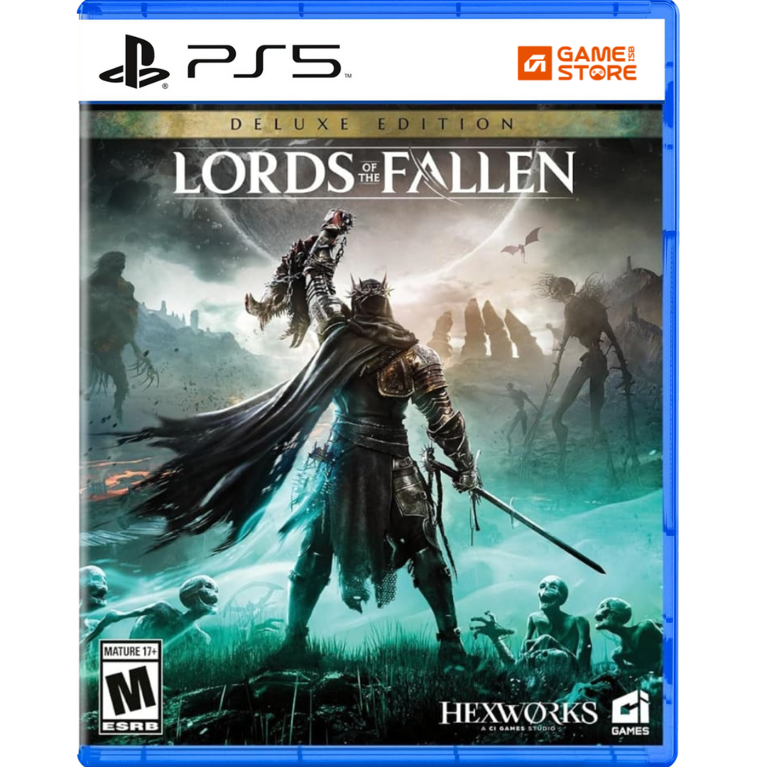 Lords of the Fallen Deluxe Edition PS5 game cover featuring dark fantasy knight in the Umbral realm - Lords of the Fallen PS5 RPG Action Game