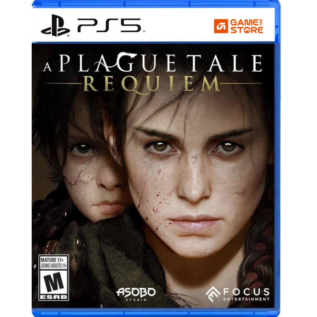 A Plague Tale Requiem PS5 game cover showing Amicia and Hugo in medieval France - Story Adventure Game for PS5