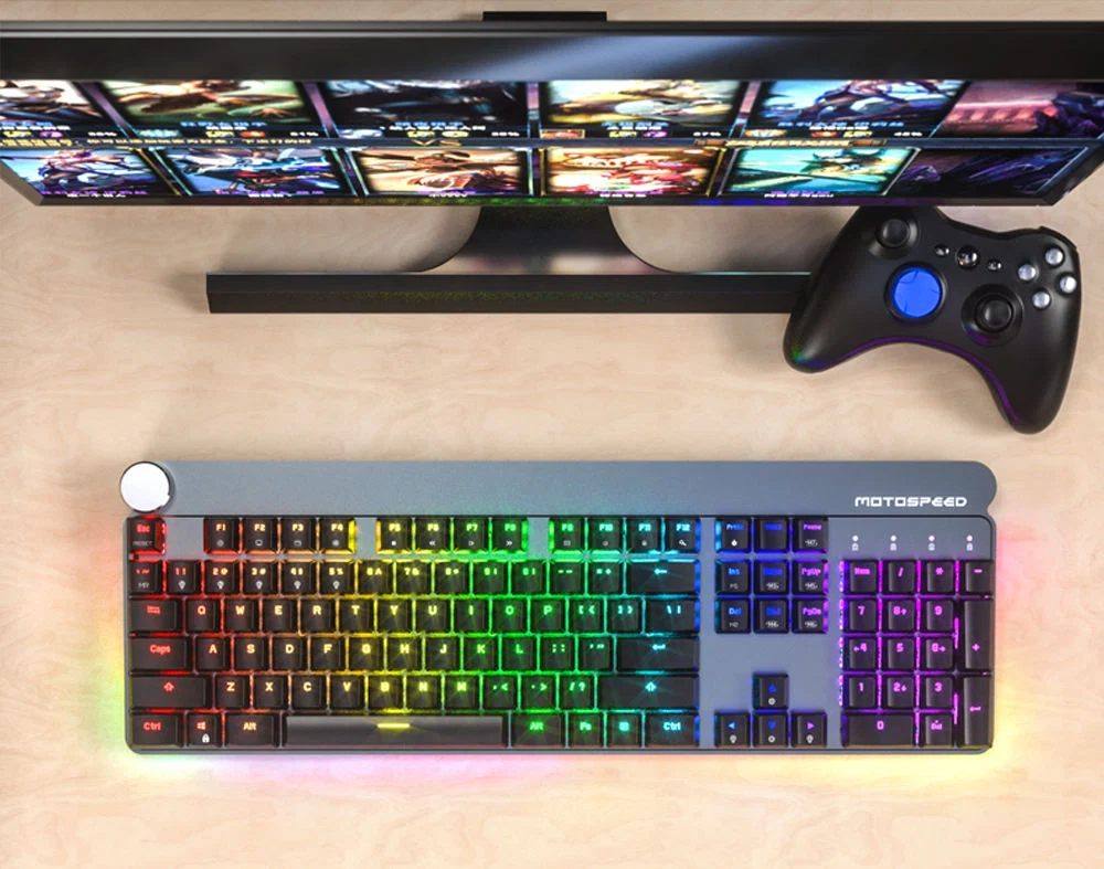 Motospeed GK81 Wireless Mechanical Keyboard – Ultra Thin, 104 Keys, USB/Type-C