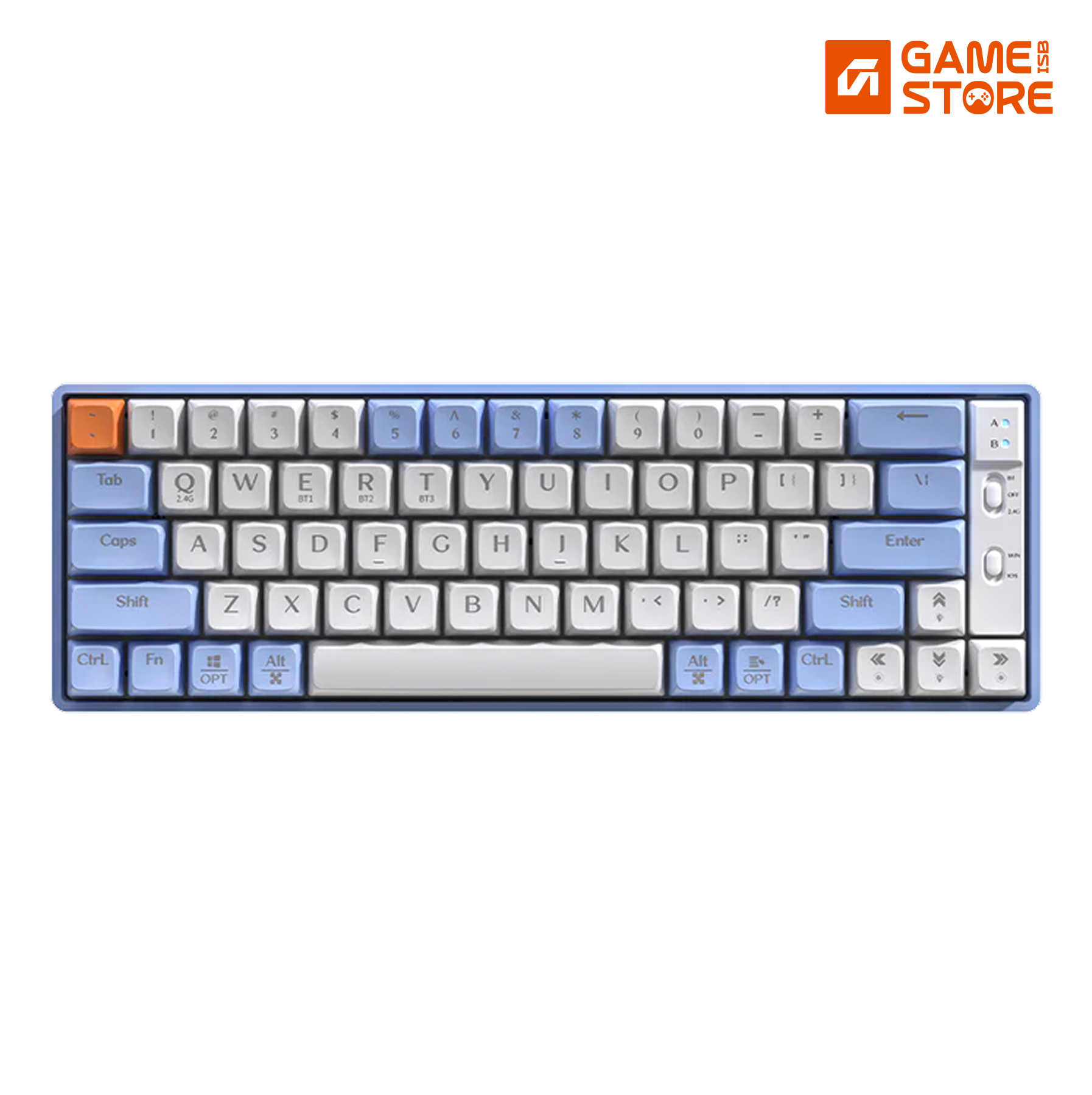Langtu GK65 Tri-Mode Wireless Mechanical Gaming Keyboard, Bluetooth/2.4GHz/USB-C - Hot-Swappable Gold Switches (Sky Blue)