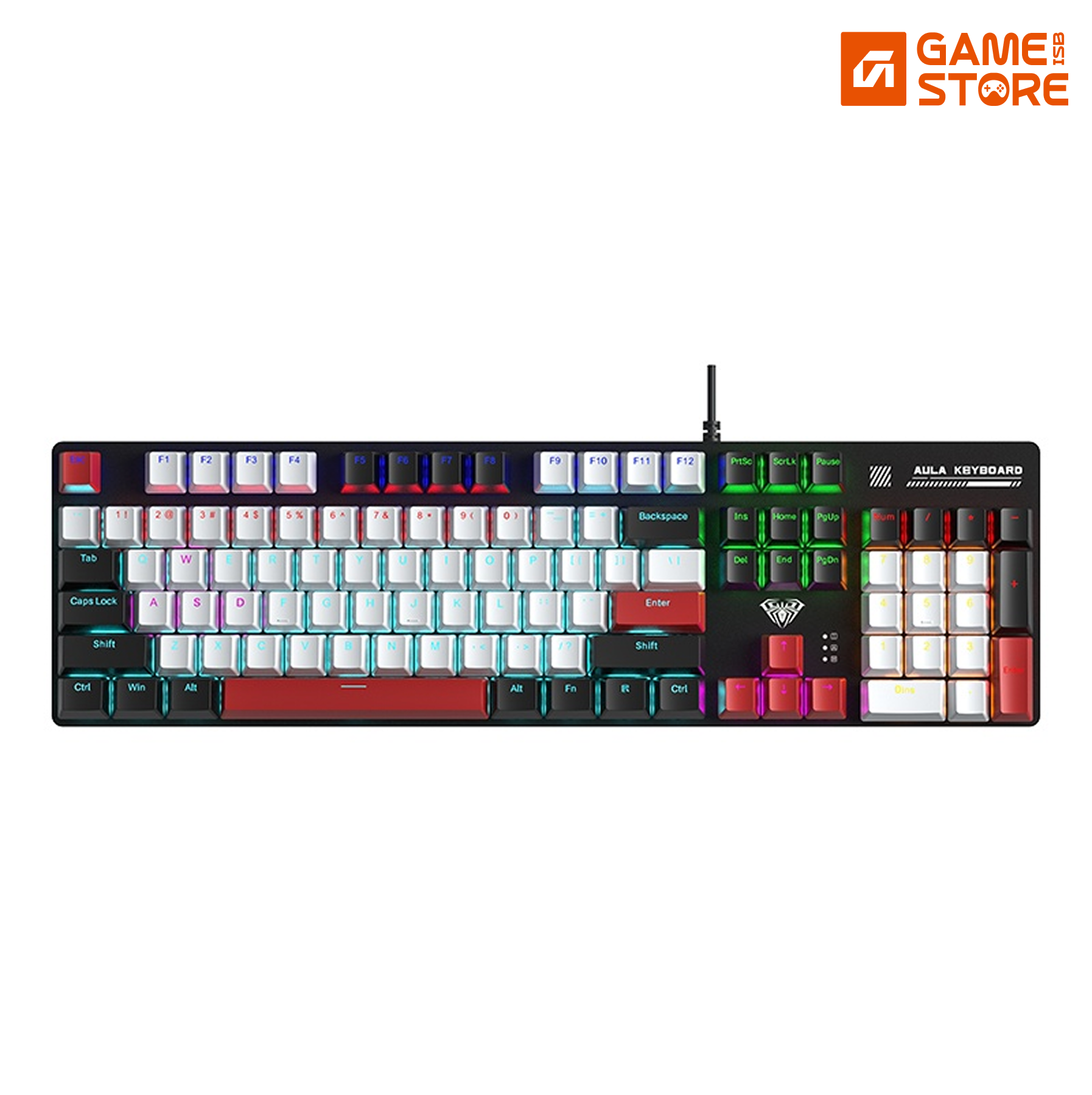 AULA S500 Wired RGB Mechanical Gaming Keyboard Black Red – Brown Switches