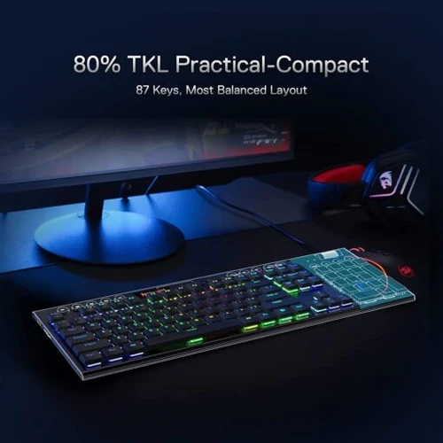 Redragon K621 HORUS TKL RGB Wireless Mechanical Gaming Keyboard (Black)
