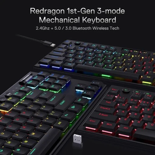 Redragon K621 HORUS TKL RGB Wireless Mechanical Gaming Keyboard (Black)