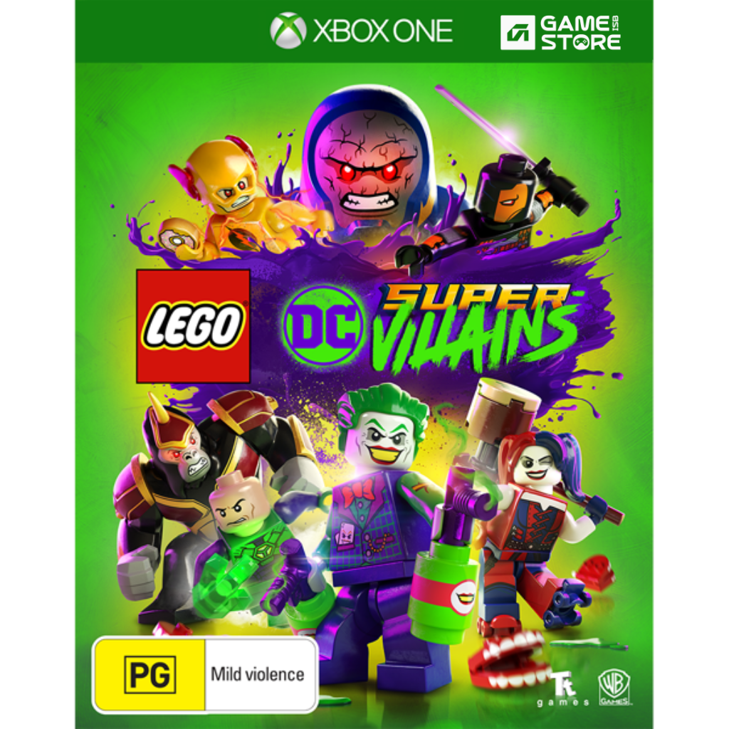 Used LEGO DC Super-Villains Xbox One game disc case front cover