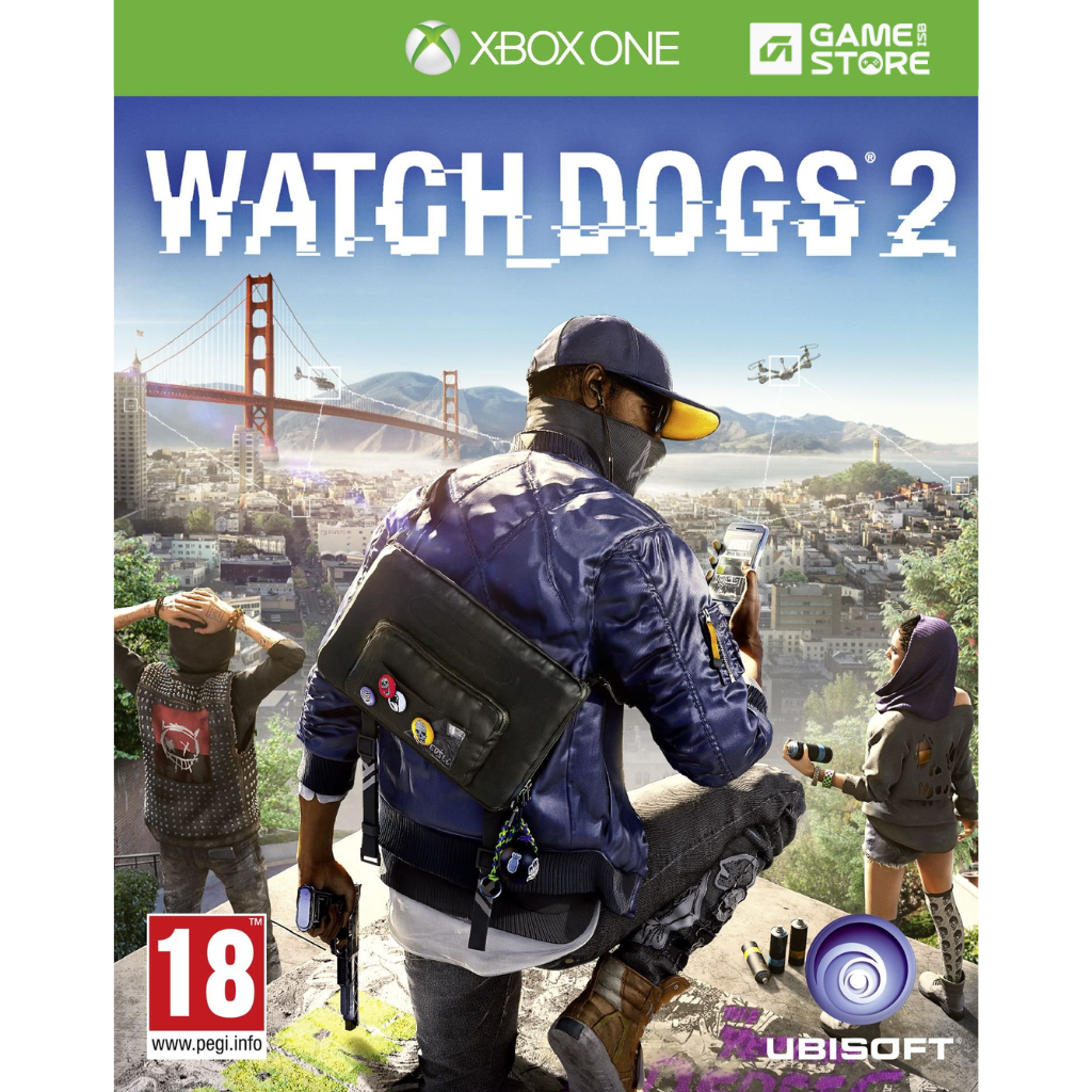 Used Watch Dogs 2 Xbox One game disc case front cover