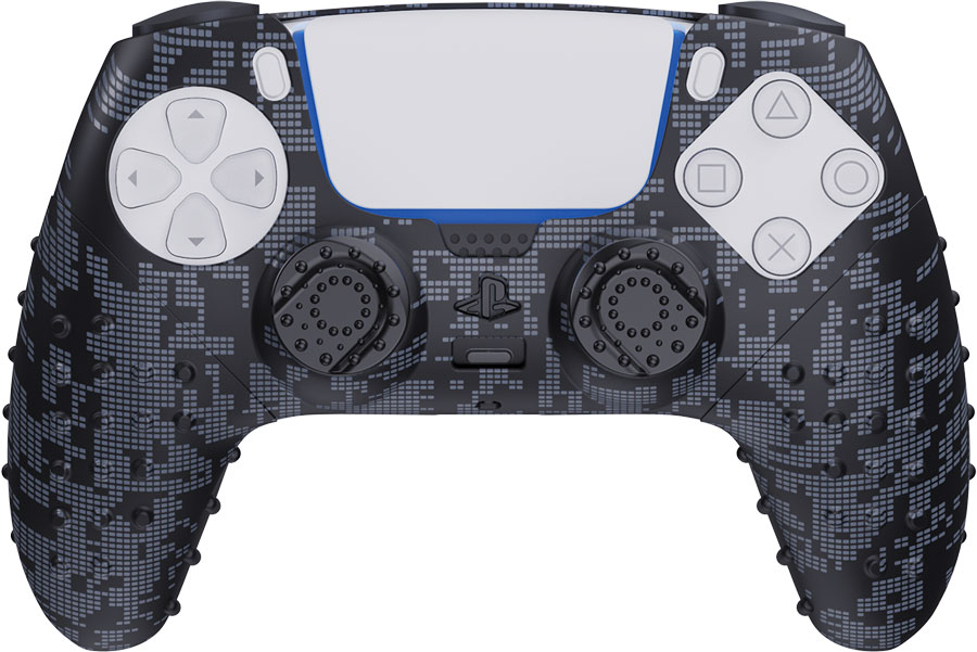 Sparkfox PS5 controller silicone grip pack and thumb caps in camo grey
