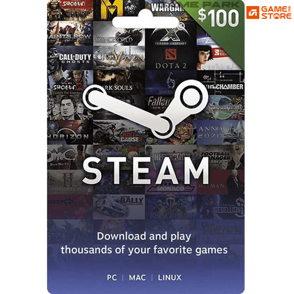 Steam Wallet 100 dollar gift card code for Pakistan gamers