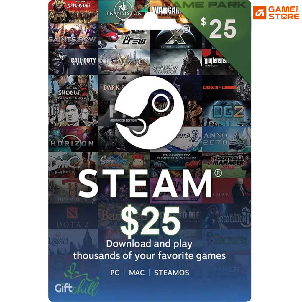 Steam Wallet 25 dollar gift card code for Pakistan gamers