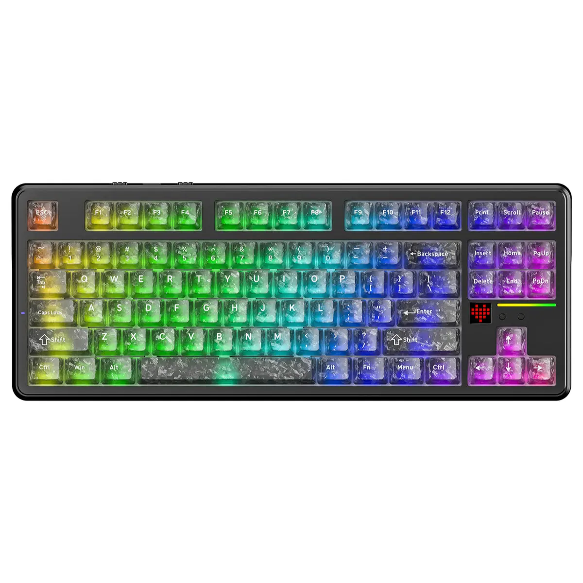  Attack Shark X87 Ultra wireless mechanical keyboard with RGB backlighting and dot-matrix screen