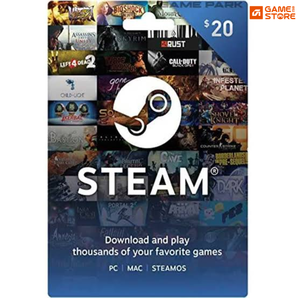Steam Wallet 20 dollar gift card code for Pakistan gamers