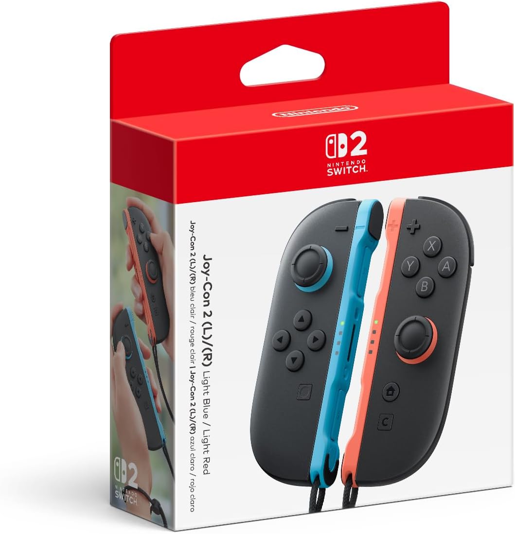 Nintendo Joy-Con 2 Light Blue and Light Red controllers for Switch 2