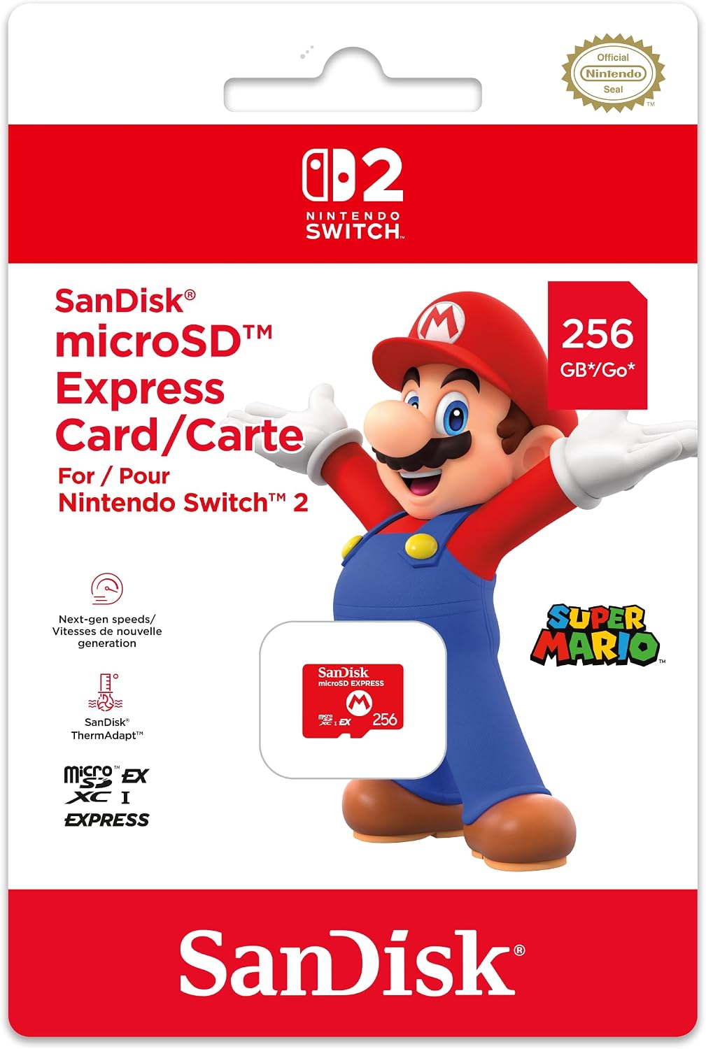 Nintendo Switch 2 Micro SD Card, SanDisk 256GB