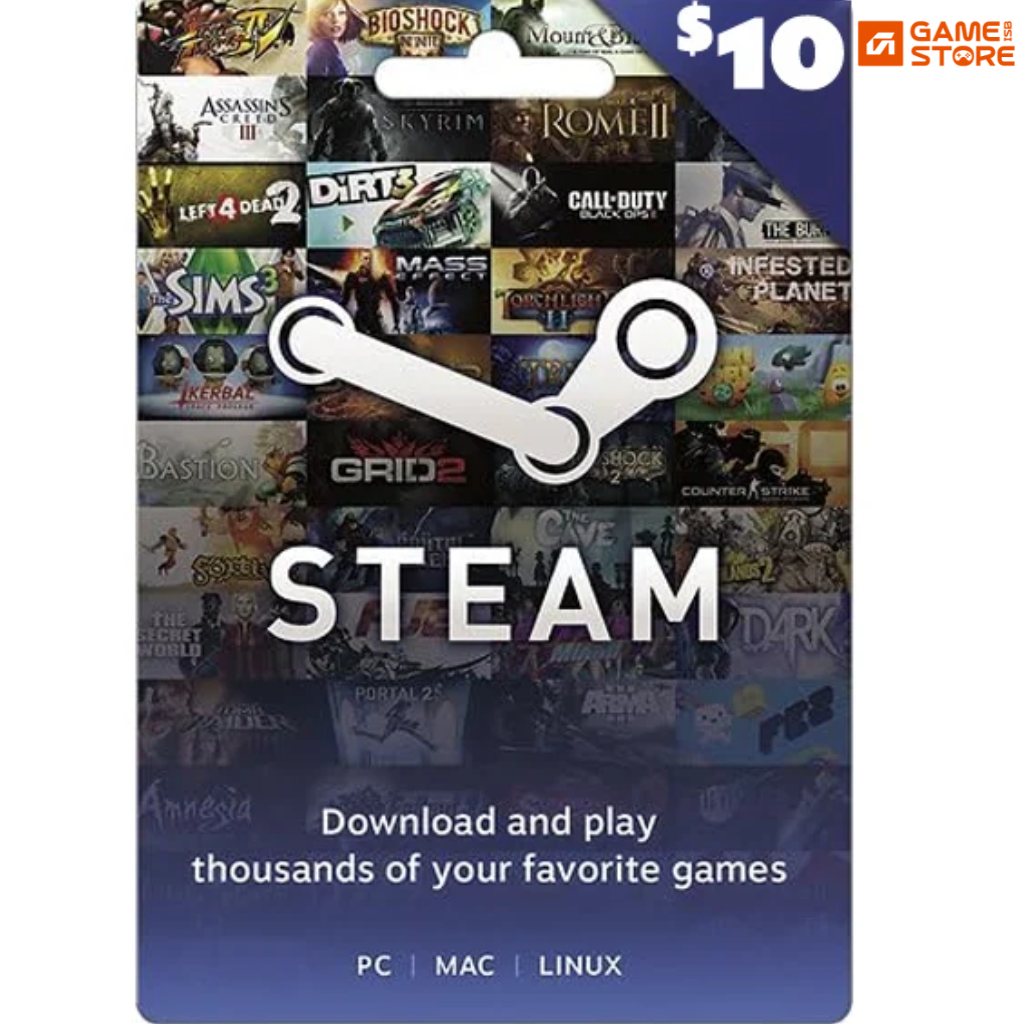 Steam Wallet 10 dollar gift card code for Pakistan gamers