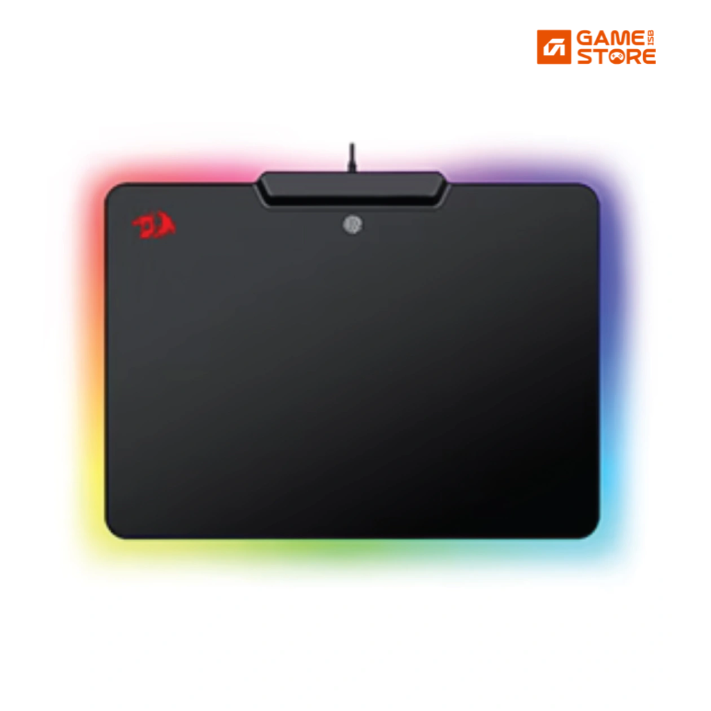 Redragon Epeius P009 RGB gaming mouse mat glowing on desk