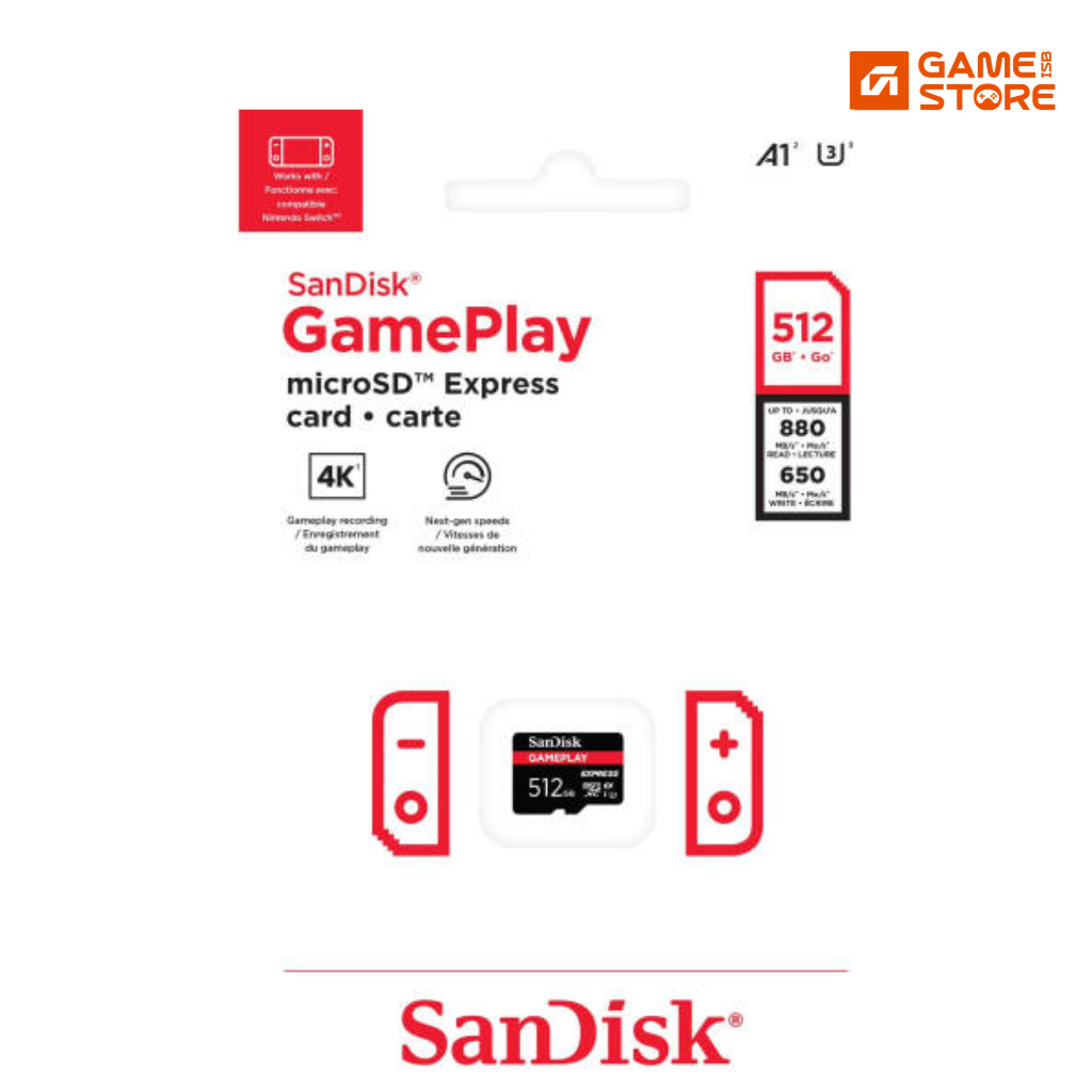 SanDisk GamePLAY 512GB microSD Express card for Nintendo Switch 2