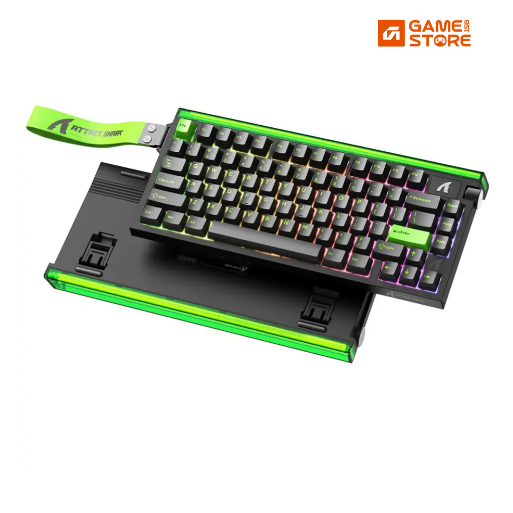 ATTACK SHARK R85 HE Rapid Trigger Keyboard Magnetic Switch, 75% Wired 8KHz Magnetic Keyboard, 0.005mm Rapid Trigger Accuracy, 8000Hz Polling Rate, Custom RGB Lightbox - Black