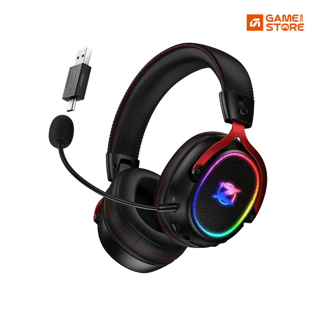 Ozeino wireless gaming headset with 7.1 surround sound and RGB lighting