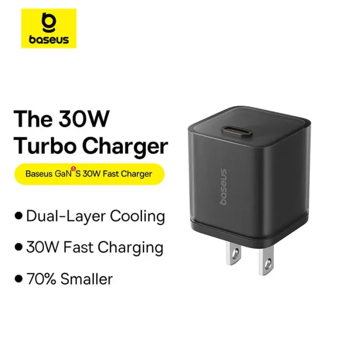 Baseus GaN5S Fast Charger 1C 30W US Type-C to Type-C