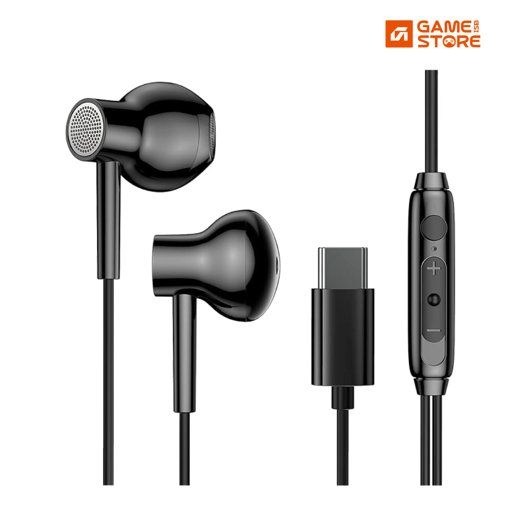 Joyroom JR-EC01 Ben Series Type-C Earphone black front view