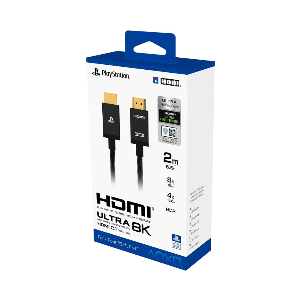 HORI PS5 HDMI 2.1 cable ultra high speed 4K 8K braided cable
