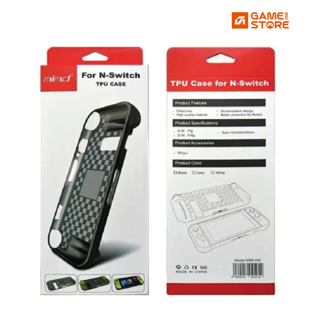 Nintendo Switch SND-406 Soft TPU Case front view on console
