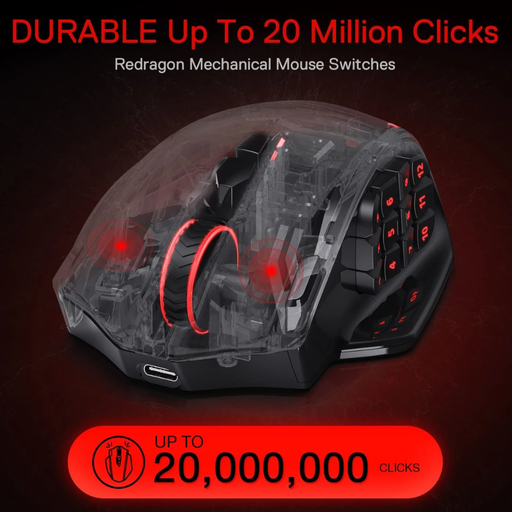 Redragon M913 Impact Elite Wireless Gaming Mouse (Black)