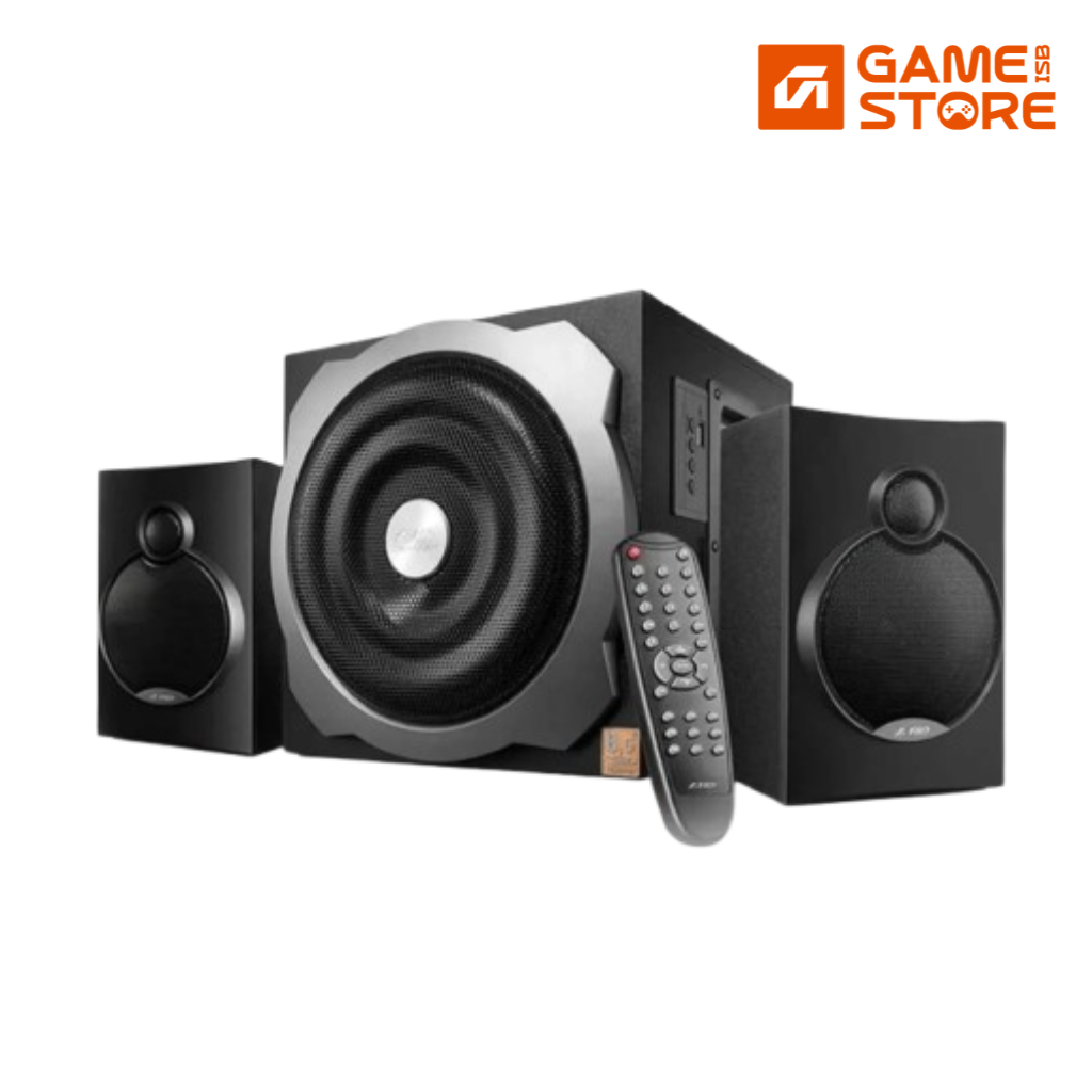 F&D A521X 104 W 2.1 Channel Bluetooth Multimedia Speakers with Subwoofer Satellite Speaker, Remote, Digital FM & USB (Black)