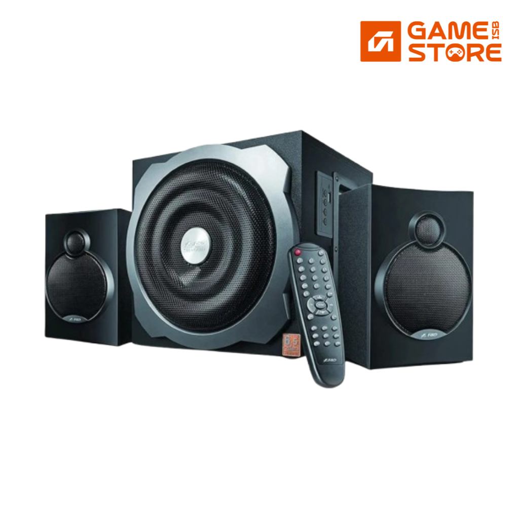F&D A521X 104 W 2.1 Channel Bluetooth Multimedia Speakers with Subwoofer Satellite Speaker, Remote, Digital FM & USB (Black)