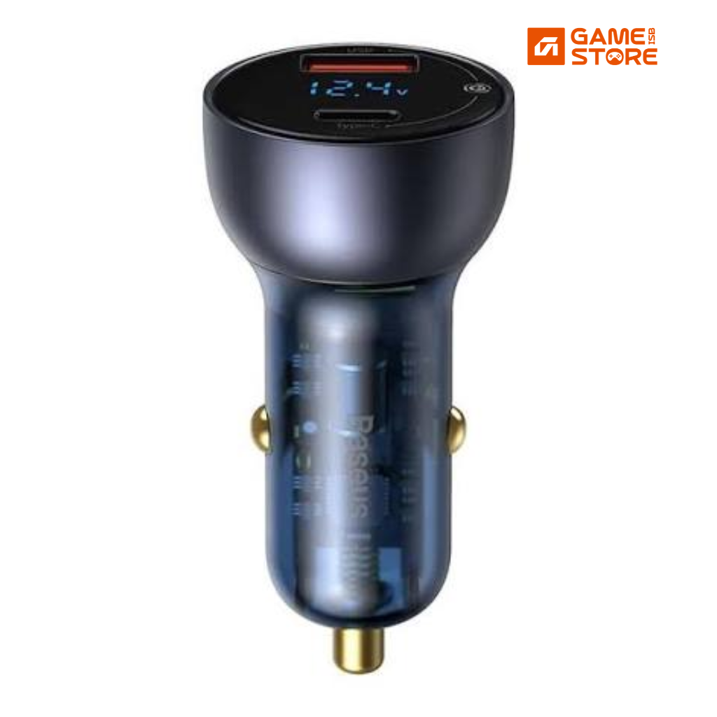 Baseus 65w dual quick car charger price in Pakistan – digital display view