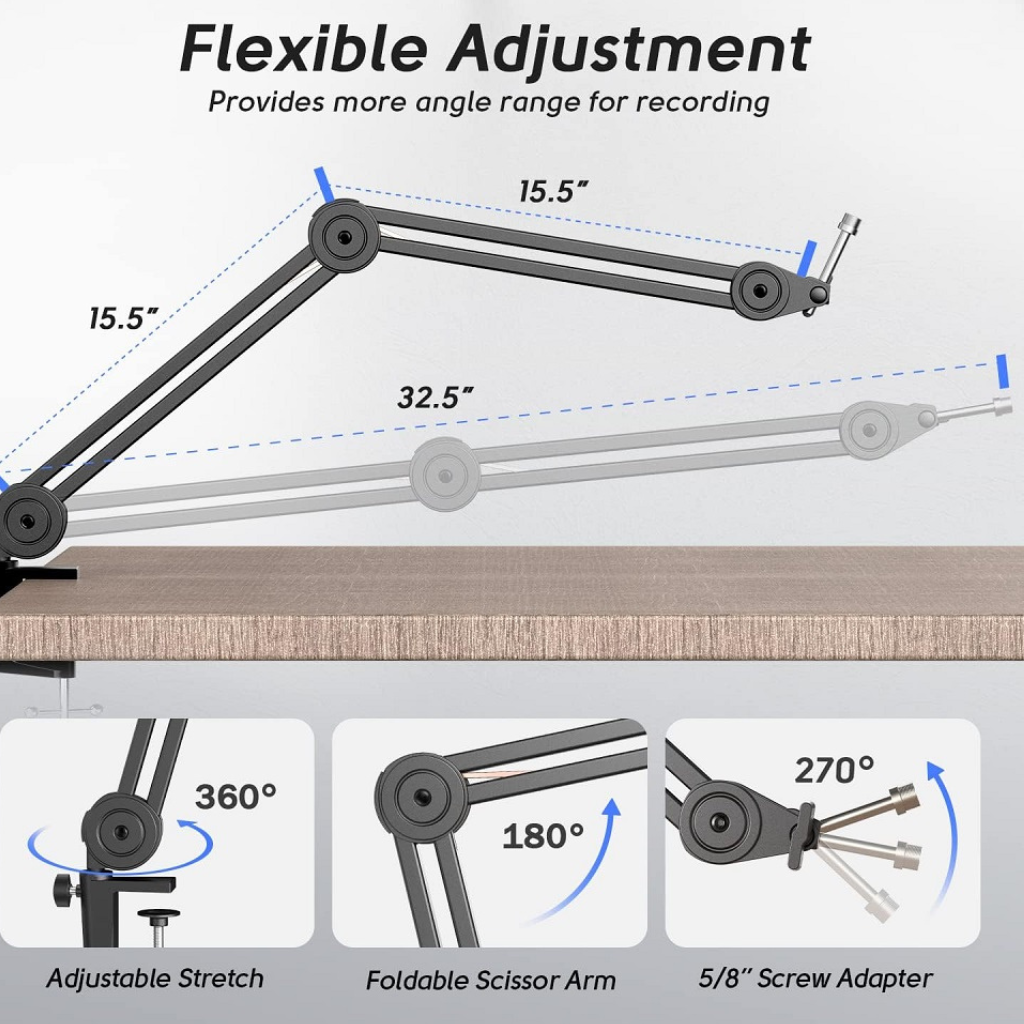 FIFINE BM63 Heavy Duty Microphone Arm Stand