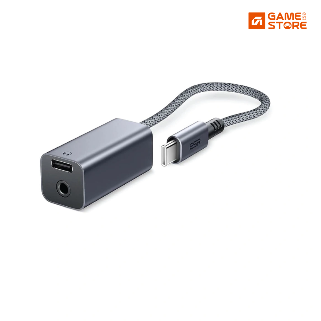 ESR USB C Headphone Adapter 2 in 1 grey colour