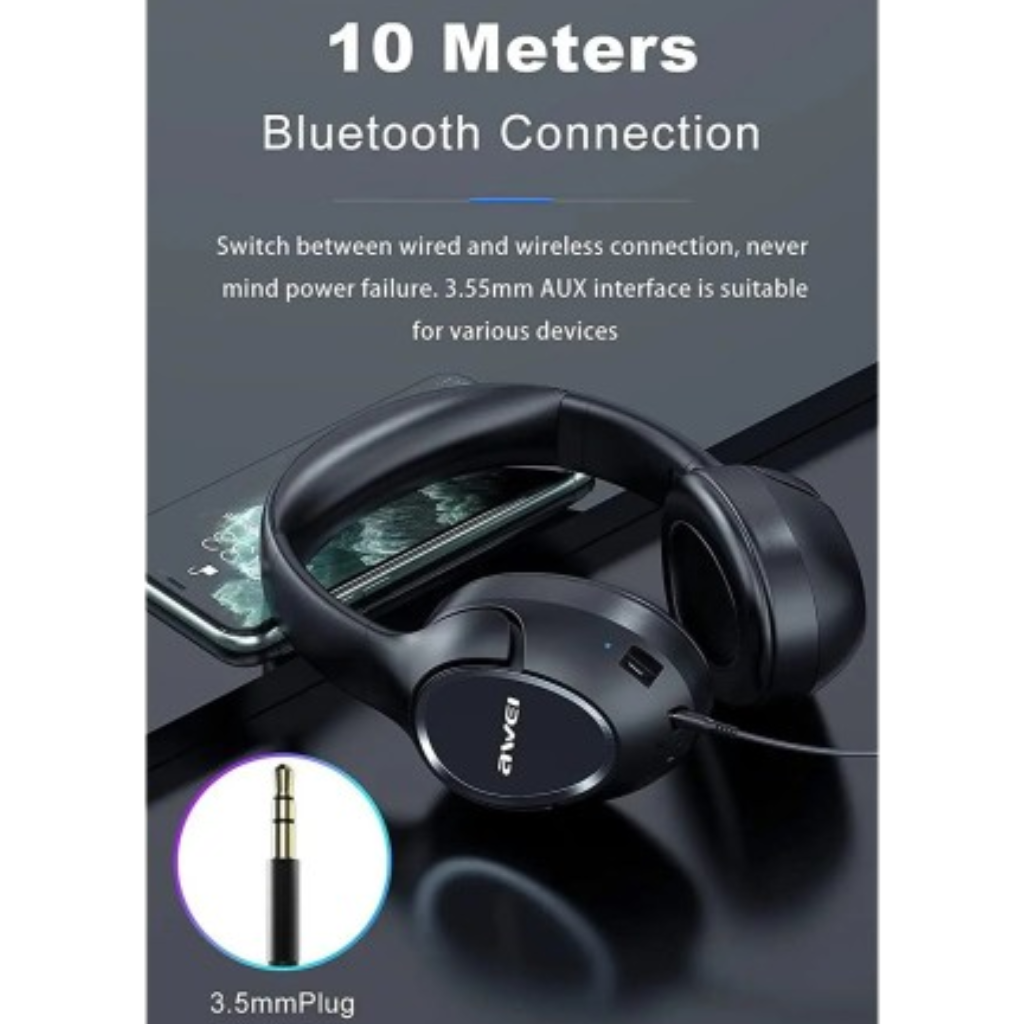 AWEI A770BL Noise Cancelling Headphones Bluetooth 5.0