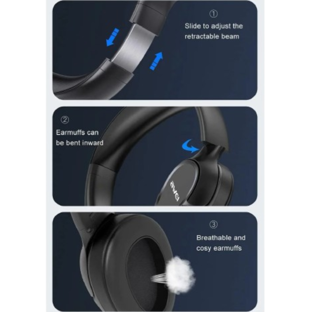 AWEI A770BL Noise Cancelling Headphones Bluetooth 5.0