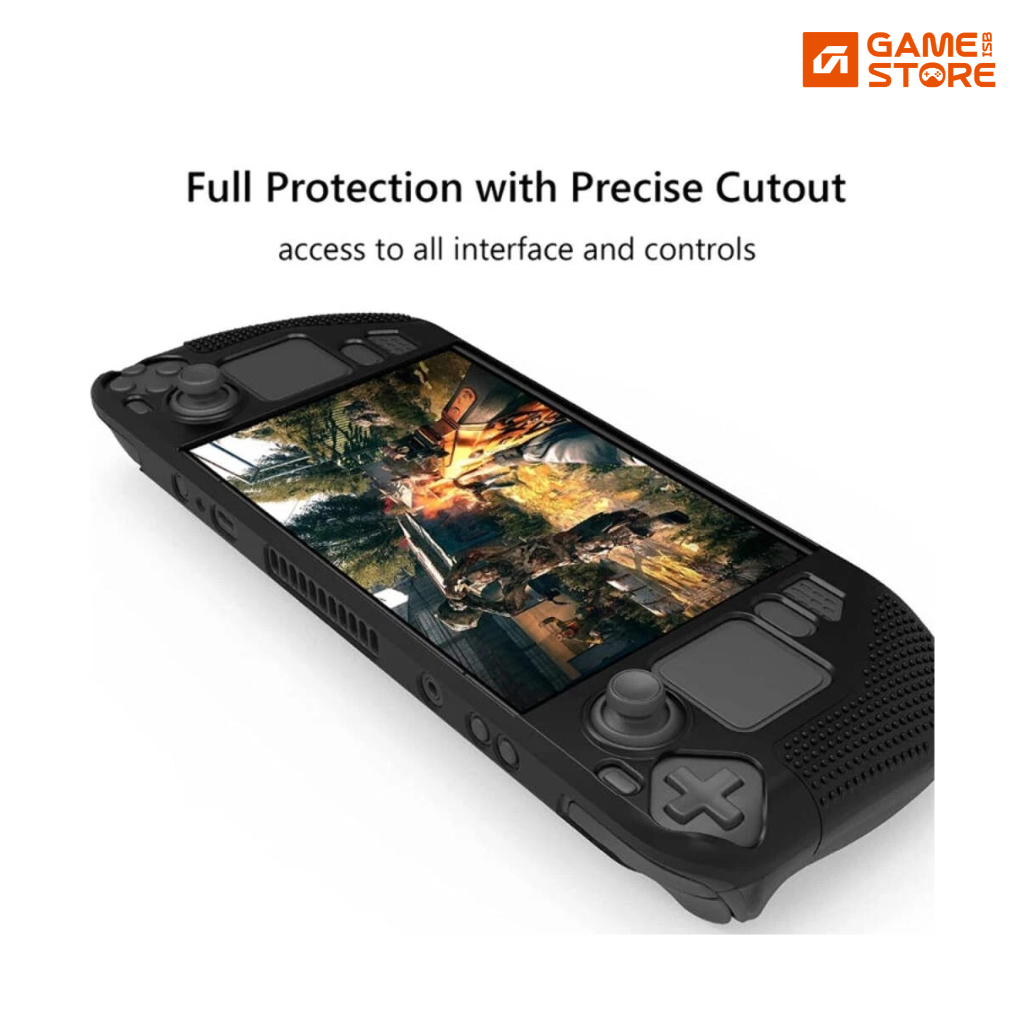 PGTECH Game Console Silicone Case With Anti-Slip Particles for Steam Deck(Black)