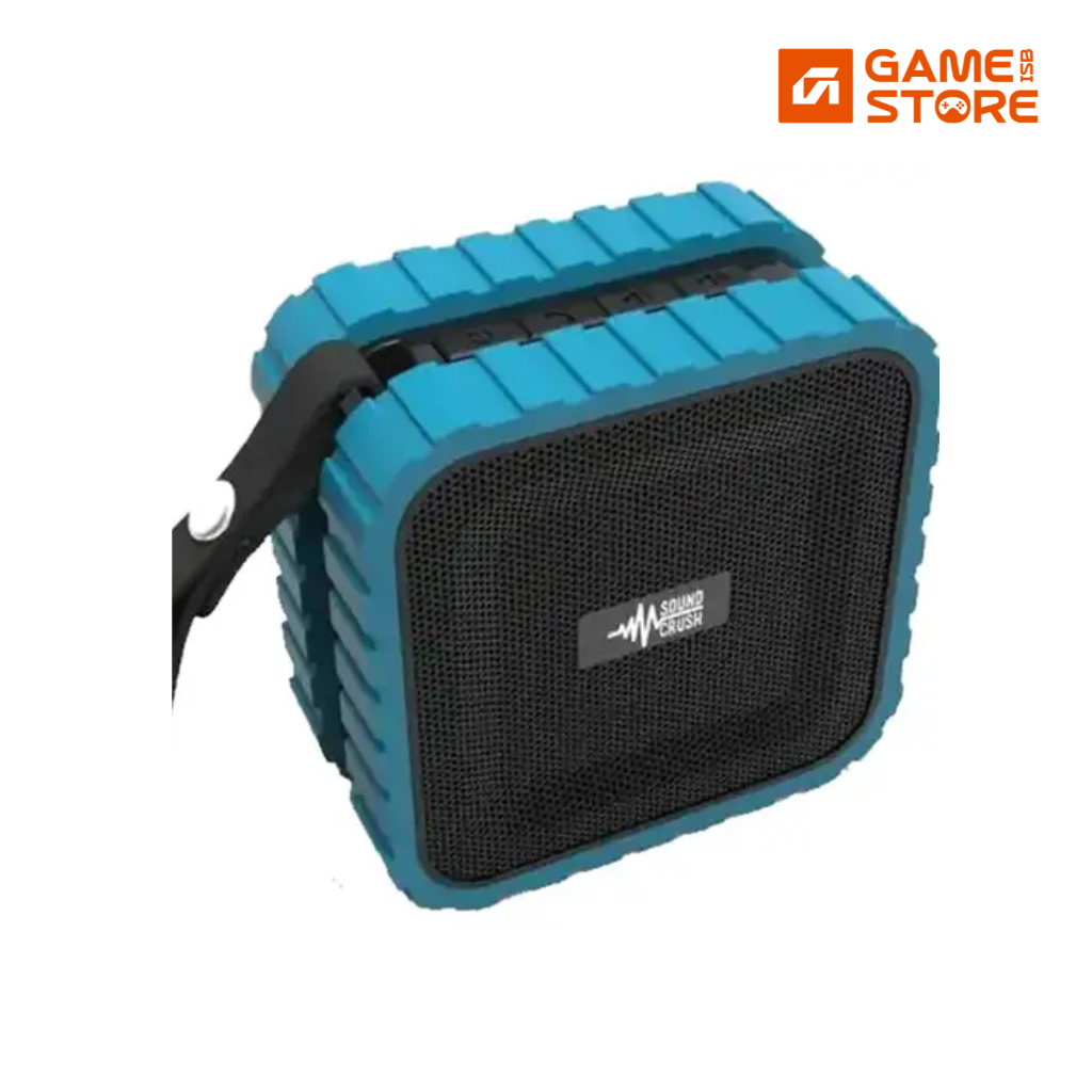 Sound Crush Tank Bass Bluetooth Speaker with silicone shell and hand strap