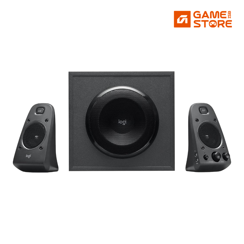 Logitech Z623 400 Watt Home Speaker System in black, a THX certified 2.1 speaker system with subwoofer and satellites