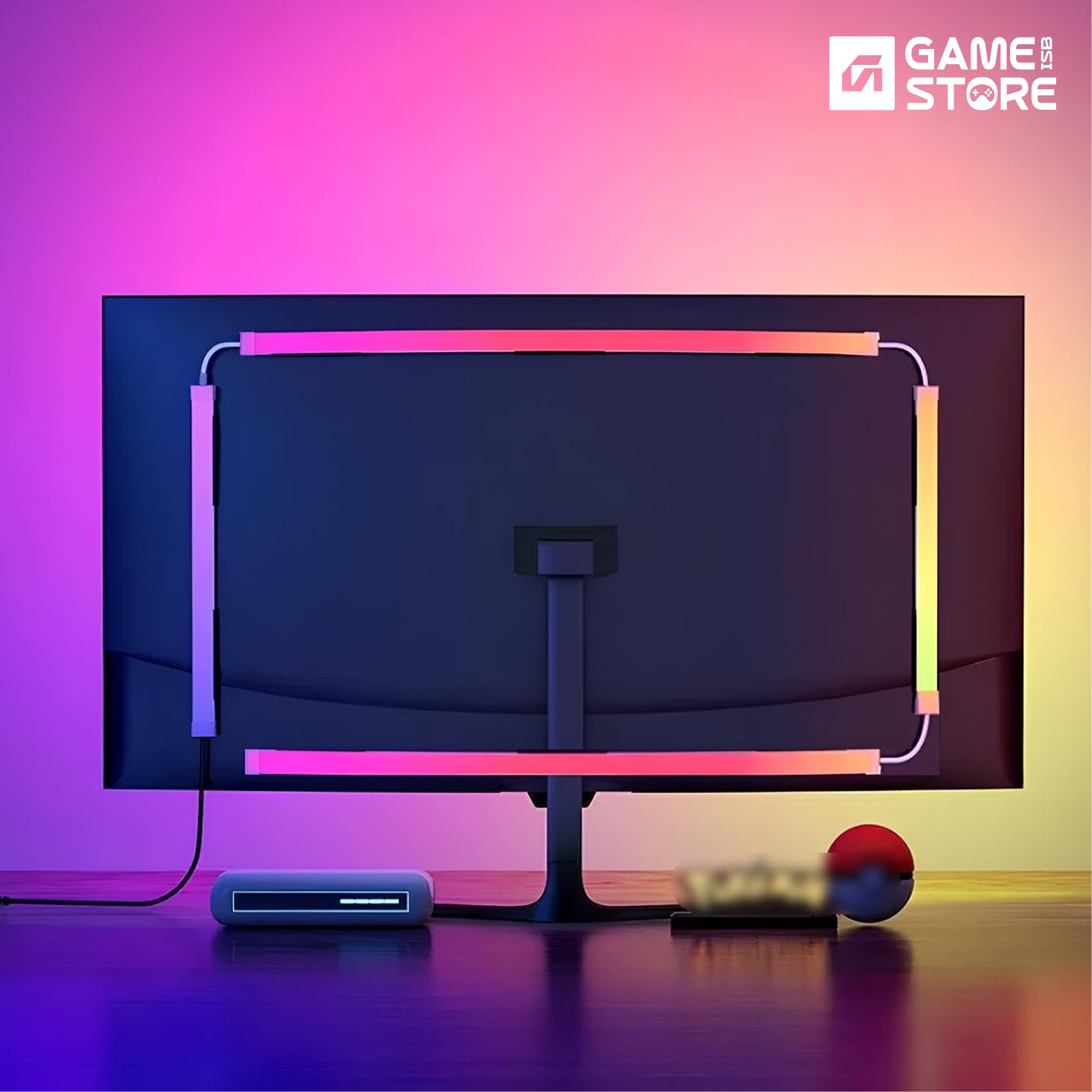 Monitor LED Backlights for PC & Mac, LED Strip Light Sync with Screen Color/Music, Computer Light Bar Behind Screen, LEDs for Desk Gaming, USB Port,Software Control, G100 (4-Side 24inch)