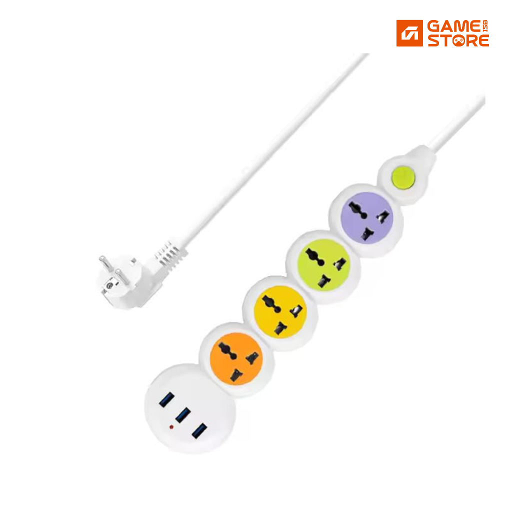 Lucky Hawk LH-675U smart USB extension socket price in Pakistan with 4 outlets and 2 USB ports